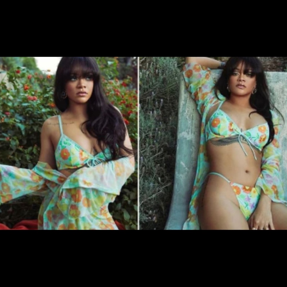 NWT NEW fenty floral set 38C medium lingerie set